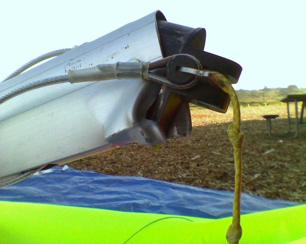 crushed downtube from hang glider crash