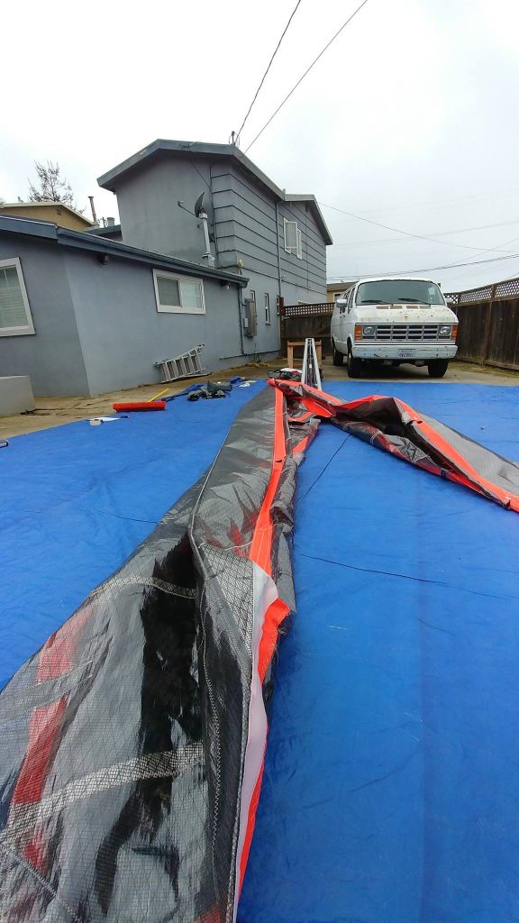 removing sail from airframe of hang glider